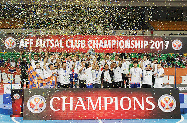 ក្រុមម្ចាស់ផ្ទះថៃ គ្រងតំណែងក្លិបបាល់ទាត់ក្នុងសាលប្រចាំតំបន់អាស៊ាន AFF Futsal Club Championship 2017