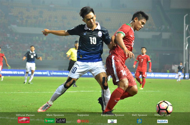 កម្ពុជាប្រកួតចាញ់ម្ចាស់ផ្ទះឥណ្ឌូណេស៊ី ១-៣ ក្នុងជំនួបមិត្តភាពកម្តៅសាច់ដុំមុនការប្រកួតផ្លូវការវគ្គជម្រុះជើងទី២ AFC Asian Cup ជាមួយក្រុមវៀតណាម