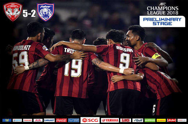 Muangthong United សំពង​ក្លឹប​យក្ស​ ​JDT របស់​ម៉ាឡេស៊ី ​៥-២​ឡើង​ជួបក្លឹប​ជប៉ុនវគ្គ Play-off…